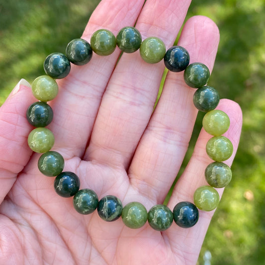 Nephrite Jade Bracelet, 8mm Bead