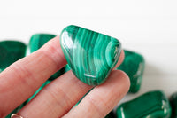 Malachite Stone, Hand Polished Tumbled Stone