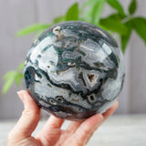 Extra Large Moss Agate Sphere, 4.5lb!