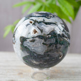 Extra Large Moss Agate Sphere, 4.5lb!