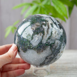 Extra Large Moss Agate Sphere, 4.5lb!