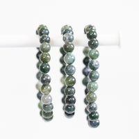 Moss Agate Bracelet, 8mm