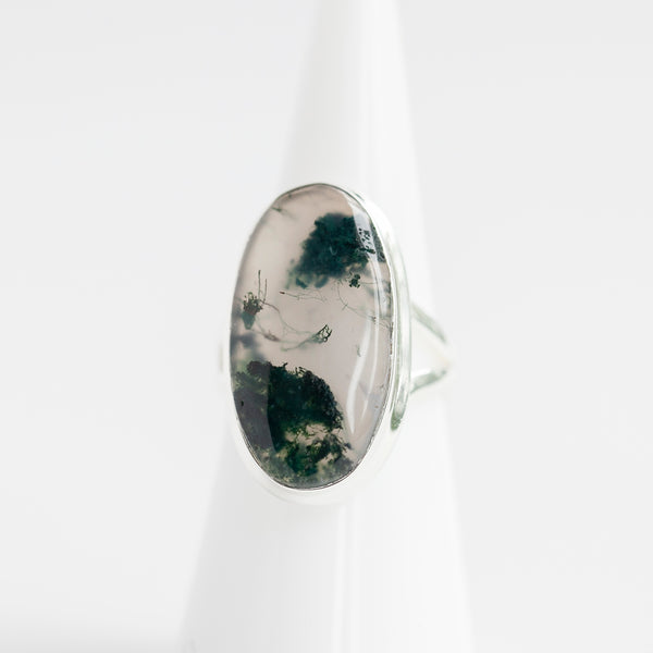 Moss Agate Ring, Size 7