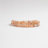 Peach Moonstone Bead Bracelet, 6mm