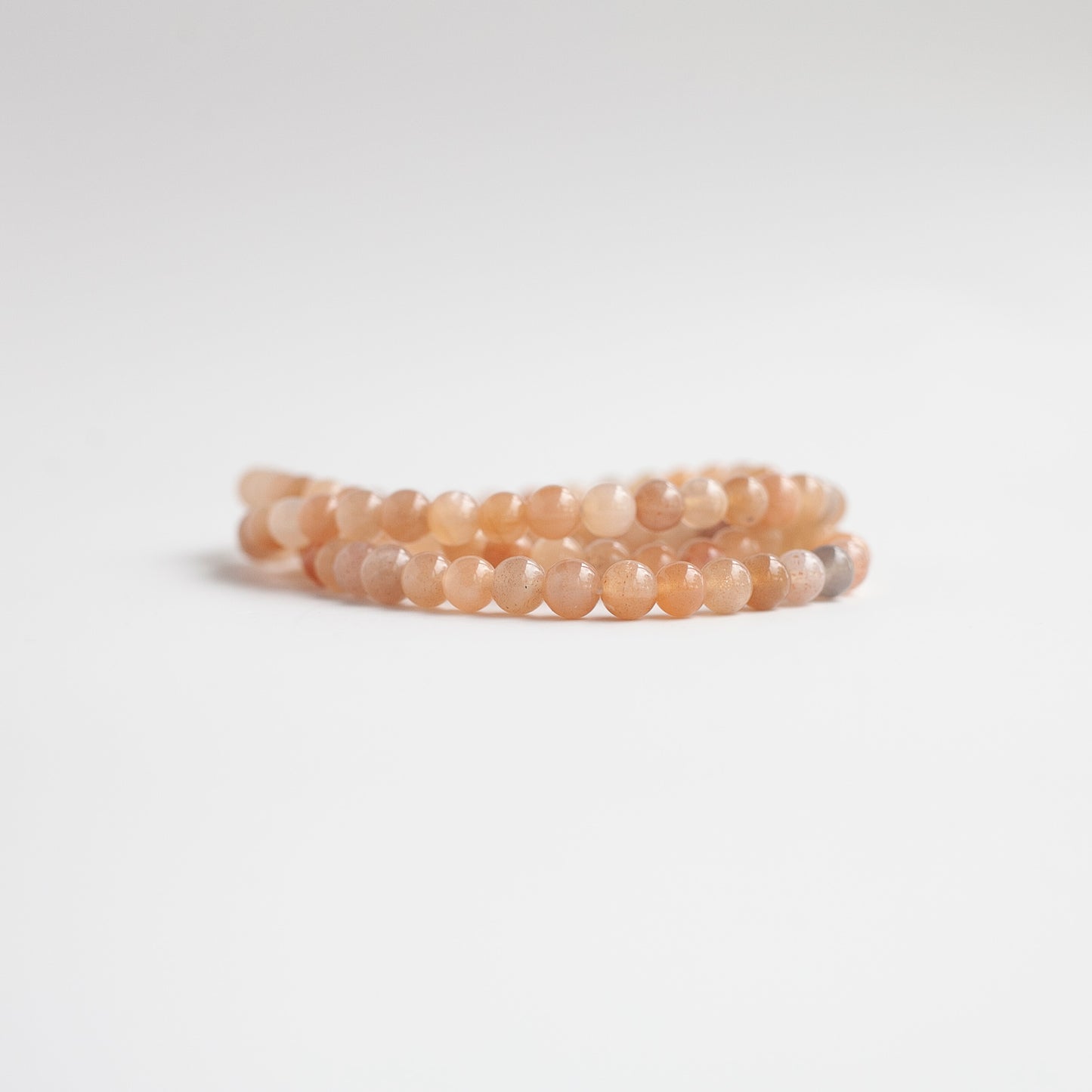 Peach Moonstone Bead Bracelet, 6mm