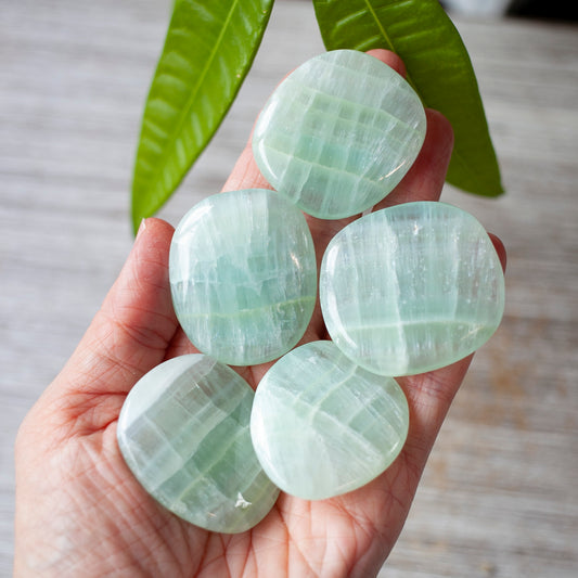 Seafoam Calcite Worry Stone