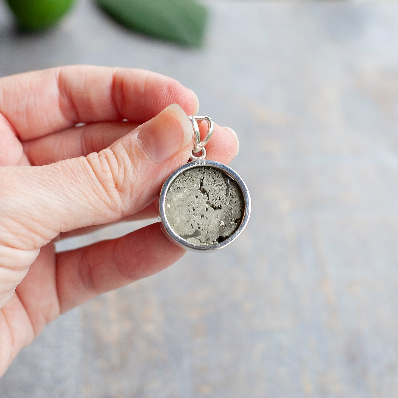 Pyrite Pendant, Sterling Silver