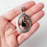 Raw Rutile in Hematite Pendant Necklace