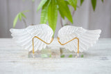 Selenite Angel Wings on Stands