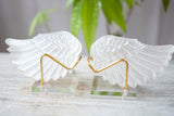 Selenite Angel Wings on Stands