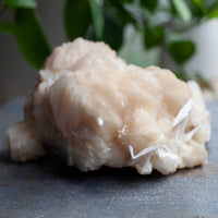 Peach Stilbite Crystal with Scolecite, XL