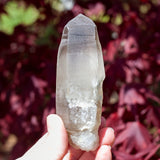 Raw Smoky Quartz Phantom Point with Tourmaline from Namibia