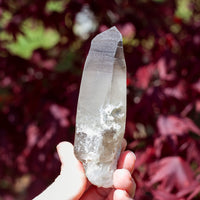 Raw Smoky Quartz Phantom Point with Tourmaline from Namibia