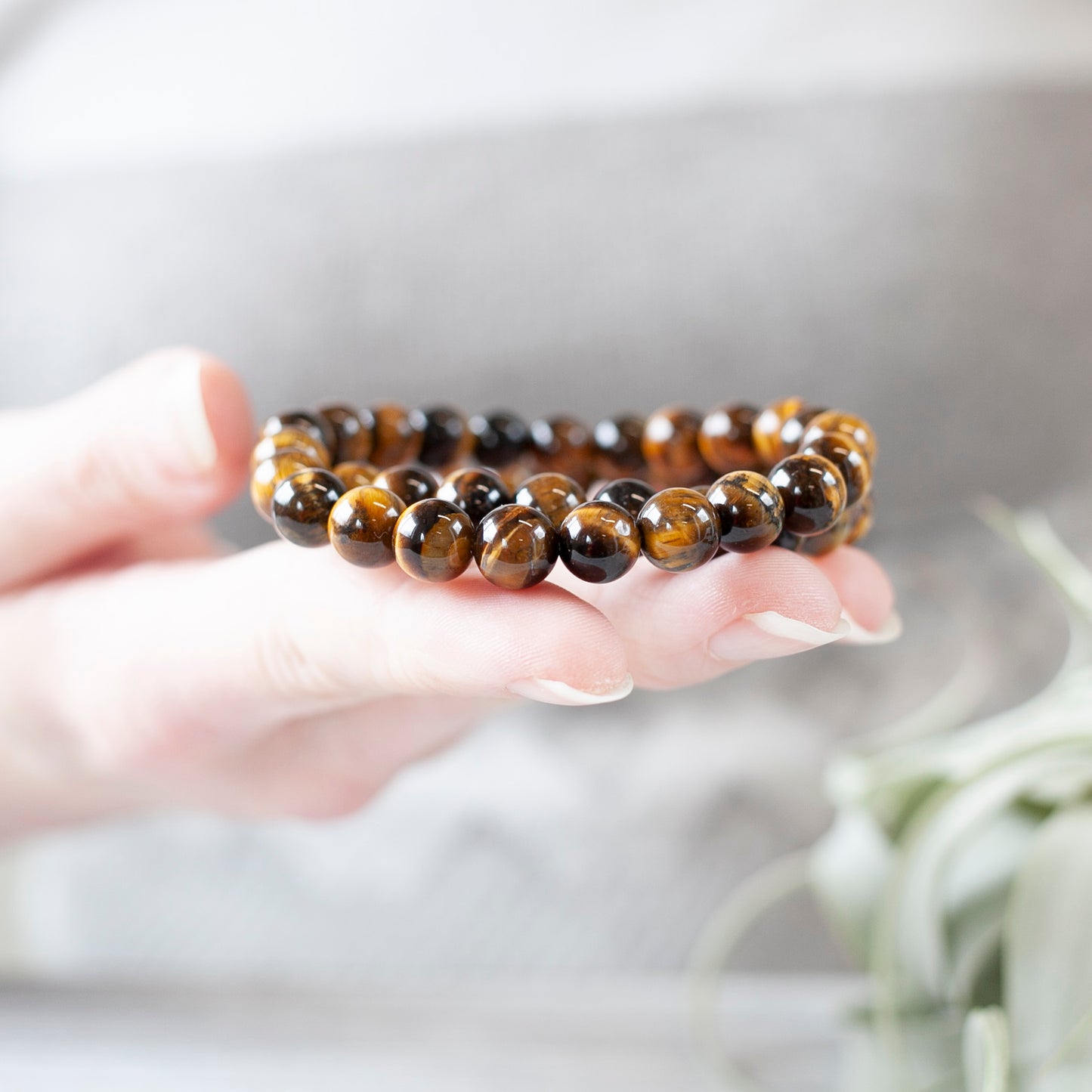 Tiger Eye Bead Bracelet, 8mm