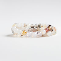 White Agate Bracelet, 8mm bead