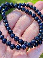 Blue Goldstone Bracelet, 6mm (Glass)