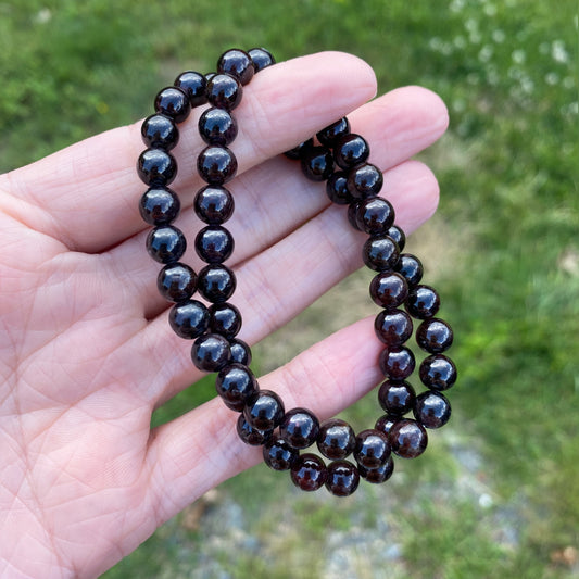 Garnet Bracelet, 6mm Bead