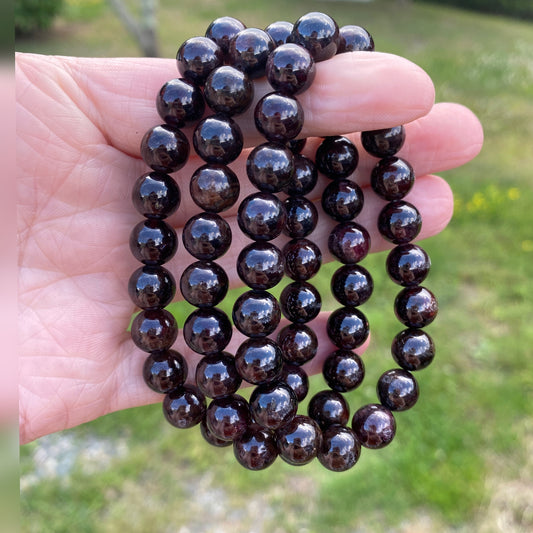 Garnet Bracelet, 8mm Bead